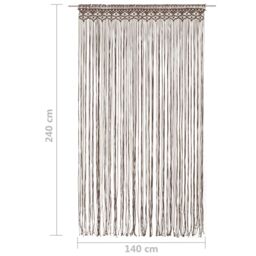 Berkfield Home Macrame Curtain Taupe 140x240 cm Cotton - thumbnail 5