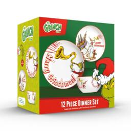 The Grinch Merry Grinchmas 12 Piece Dinner Set Christmas Dinnerware in White - Size: 12 Pack - thumbnail 7