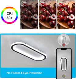Goeco Modern LED Ceiling Lights 33W 6500K Modern LED Ceiling Light 40cm in Black - thumbnail 7