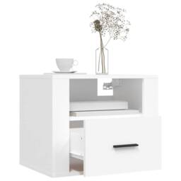 Berkfield Home Wall-mounted Bedside Cabinets 2 pcs White 50x36x40 cm - Size: 50 x 36 x 40 cm - thumbnail 4