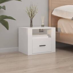 Berkfield Home Wall-mounted Bedside Cabinets 2 pcs White 50x36x40 cm - Size: 50 x 36 x 40 cm - thumbnail 3
