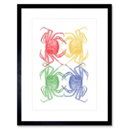 "Artery8 Wall Art Print Pop Art Crabs Art Black Framed 9x7 inch - Size: W7"" x H9""" - thumbnail 1