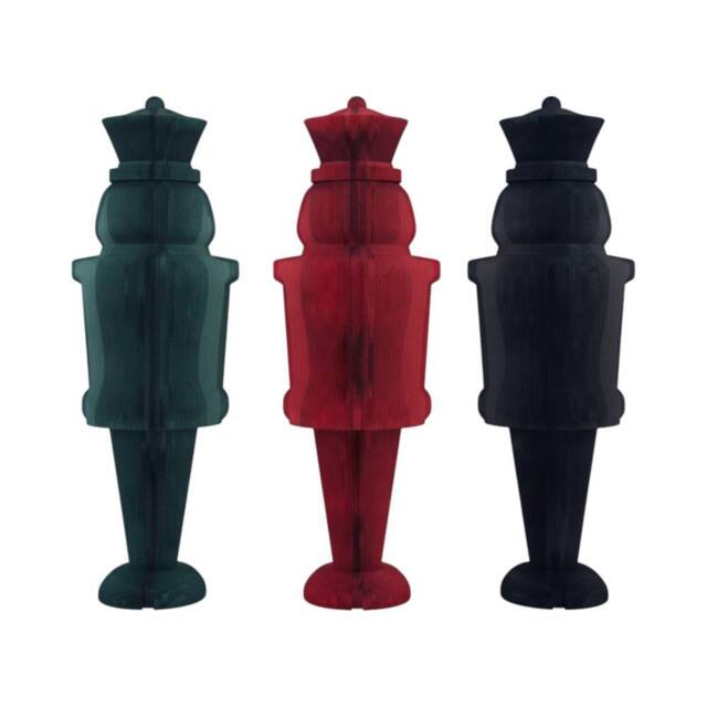 Four Candle Deep Green Paper Nutcracker Christmas Decoration 100cm - image 1