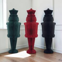 Four Candle Deep Green Paper Nutcracker Christmas Decoration 100cm - thumbnail 2