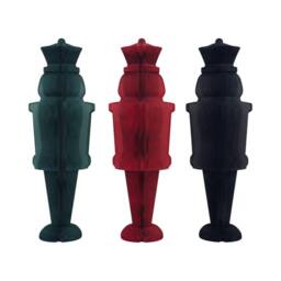 Four Candle Deep Green Paper Nutcracker Christmas Decoration 100cm