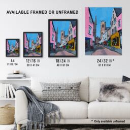 Artery8 Cirencester Colourful English Town Painting Framed Art Print - Size: A4 - thumbnail 3