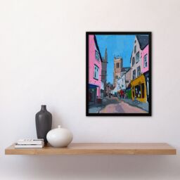 Artery8 Cirencester Colourful English Town Painting Framed Art Print - Size: A4 - thumbnail 4