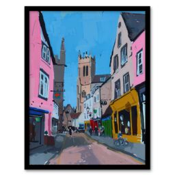 Artery8 Cirencester Colourful English Town Painting Framed Art Print - Size: A4 - thumbnail 1