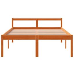Berkfield Home Senior Bed without Mattress Wax Brown 120x200 cm Solid Wood Pine - Size: Small Double - thumbnail 4