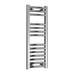 Bathroom Kingdom Diva Chrome Straight Heated Towel Rail 800x300 in Silver