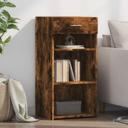 Berkfield Home Sideboard Smoked Oak 45x42.5x93 cm Engineered Wood in Brown - thumbnail 1
