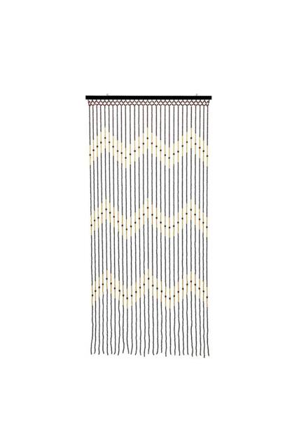 JVL Tuscany Beaded Door Curtain - Waves in Light Brown - Size: 90 cm width x 175 cm drop - image 1
