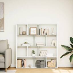 Berkfield Home Book Cabinet White 132x29x141.5 cm Engineered Wood - thumbnail 3