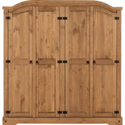 Seconique Corona Essentials 4 Door Wardrobe in Natural - thumbnail 2