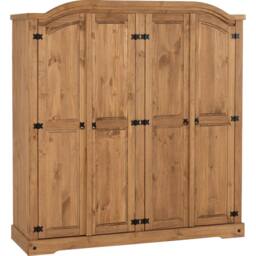 Seconique Corona Essentials 4 Door Wardrobe in Natural - thumbnail 3