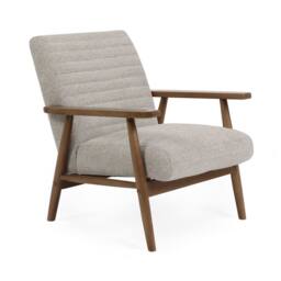Cheshire Ivy Sand Chenille Tweed Upholstered Armchair in Beige - thumbnail 1
