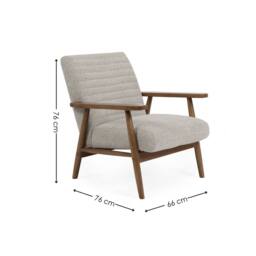 Cheshire Ivy Sand Chenille Tweed Upholstered Armchair in Beige - thumbnail 3