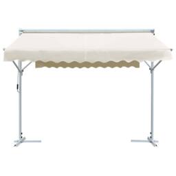 Berkfield Home Free Standing Awning 3x3 m Cream in Beige - thumbnail 2