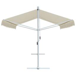 Berkfield Home Free Standing Awning 3x3 m Cream in Beige - thumbnail 3