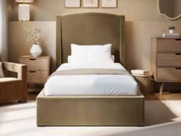 Solace+Co Blaine Single Winged Headboard Ottoman Bed in Gold - thumbnail 2