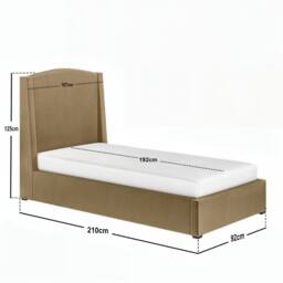 Solace+Co Blaine Single Winged Headboard Ottoman Bed in Gold - thumbnail 6