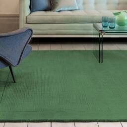 The Rug Shop UK Handmade Luxurious Modern Plain Wool Easy To Clean Area Rug in Dark Green - Size: 160 cm x 230 cm - thumbnail 1