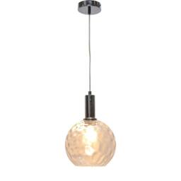 First Choice Lighting Set of 2 Barnum - Clear Dimple Glass Globe Chrome Deco Pendants - thumbnail 3