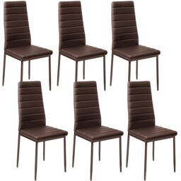 tectake Dining Chairs Thomas Set Of 6 - Cappuccino in Brown - Size: 6 Pack - thumbnail 1