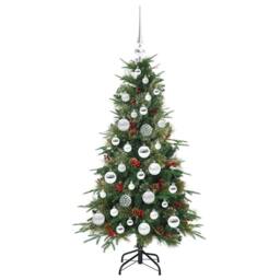 Berkfield Home Artificial Hinged Christmas Tree Green 120 cm PE & PVC - thumbnail 4