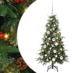 Berkfield Home Artificial Hinged Christmas Tree Green 120 cm PE & PVC - thumbnail 2