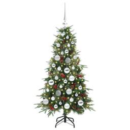 Berkfield Home Artificial Hinged Christmas Tree Green 120 cm PE & PVC - thumbnail 3