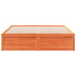 Berkfield Home Bed Frame without Mattress Wax Brown 140x190 cm Solid Wood Pine - thumbnail 4