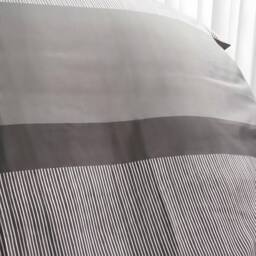 OHS Multi Stripe Bedding Set Microfibre Duvet Cover with Pillowcase in Grey - Size: Double - thumbnail 4