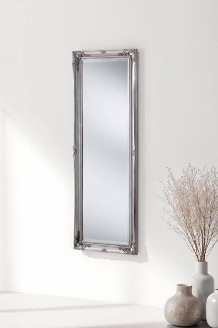 Yearn Mirrors French Style Carved Tall Mirror Silver 166x60cm - Size: 166x60 cm