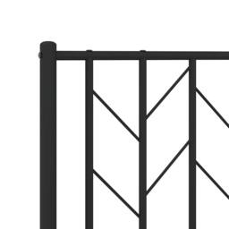 Berkfield Home Metal Bed Frame without Mattress with Headboard Black 140x190cm - Size: 140x190 cm - thumbnail 8