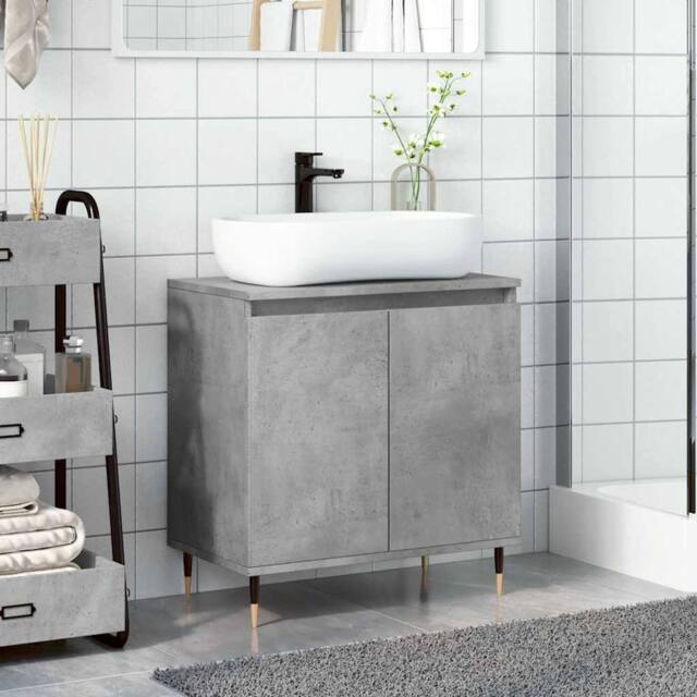 Berkfield Home Durable Bathroom Cabinet Concrete Grey 58x33x60 cm Engineered Wood - Size: 58 x 33 x 60 cm - image 1