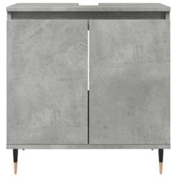 Berkfield Home Durable Bathroom Cabinet Concrete Grey 58x33x60 cm Engineered Wood - Size: 58 x 33 x 60 cm - thumbnail 4