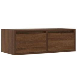 Berkfield Home TV Cabinet with LED Lights Brown Oak 75x35.5x25 cm - thumbnail 6