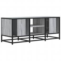 Berkfield Home TV Cabinet Grey Sonoma 100x35x41 cm Engineered Wood & Metal - Size: 100 x 35 x 41 cm - thumbnail 6
