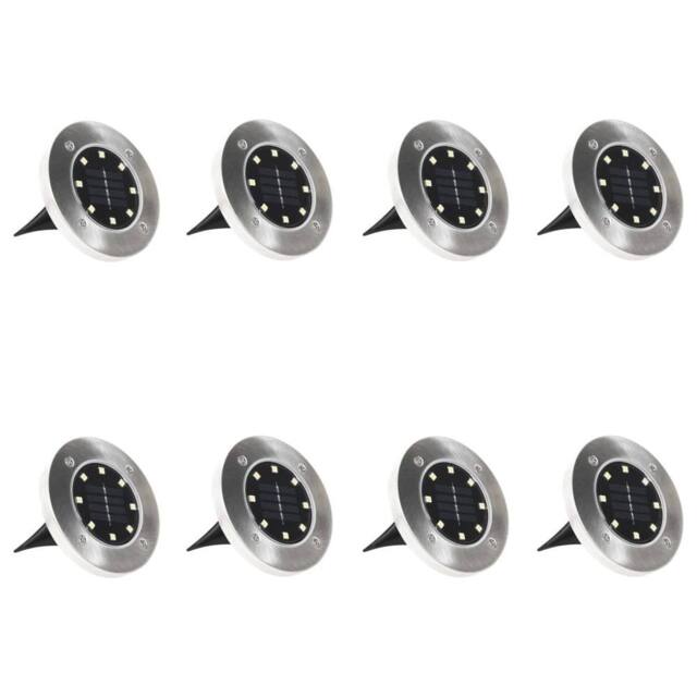 Berkfield Home Solar Ground Lights 8 pcs LED Lights RGB Colour in Silver - image 1