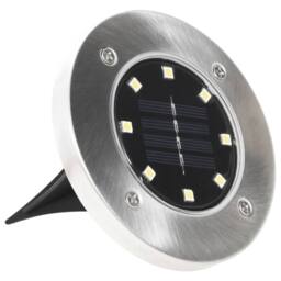 Berkfield Home Solar Ground Lights 8 pcs LED Lights RGB Colour in Silver - thumbnail 3