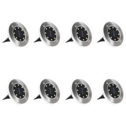 Berkfield Home Solar Ground Lights 8 pcs LED Lights RGB Colour in Silver