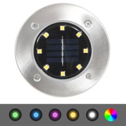 Berkfield Home Solar Ground Lights 8 pcs LED Lights RGB Colour in Silver - thumbnail 8