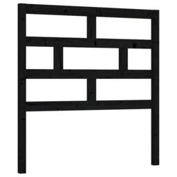 Berkfield Home Beautiful Bed Headboard Black 81x4x100 cm Solid Wood Pine - Size: 81 x 4 x 100 cm - thumbnail 3