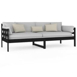 Berkfield Home Day Bed Black Solid Wood Pine 80x200 cm - thumbnail 5