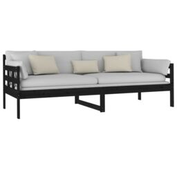 Berkfield Home Day Bed Black Solid Wood Pine 80x200 cm - thumbnail 6
