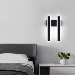 Goeco LED Wall Light, Creative Long Parallel Wall Light 3 Colour Temperature in Black - thumbnail 9