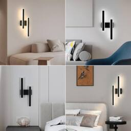 Goeco LED Wall Light, Creative Long Parallel Wall Light 3 Colour Temperature in Black - thumbnail 8