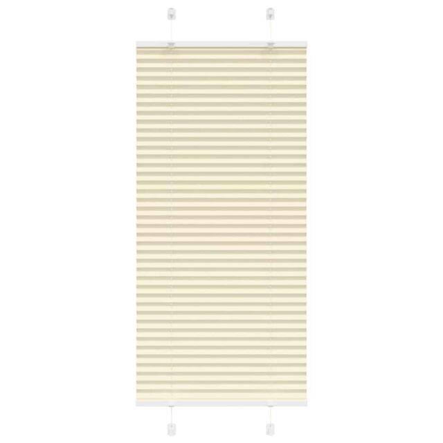 Berkfield Home Pleated Blind Cream 60x100 cm Fabric Width 59.4 cm Polyester - image 1