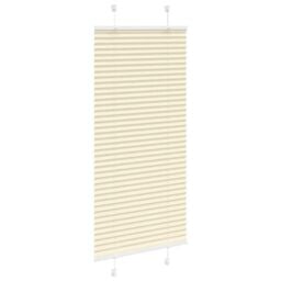 Berkfield Home Pleated Blind Cream 60x100 cm Fabric Width 59.4 cm Polyester - thumbnail 3